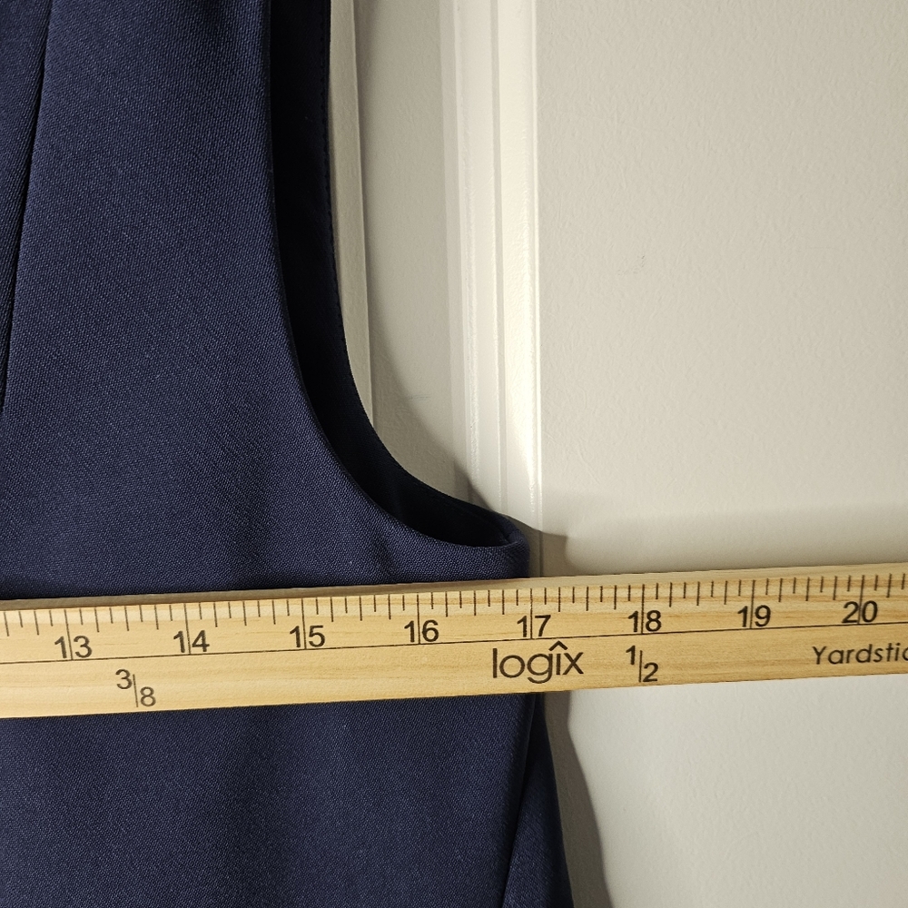 White House Black Market Women's Navy Blue Vest Size 0 Minimalist Lagenlook Chic - Picture 9 of 10